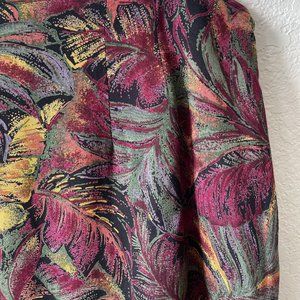 COPY - for Czarina 1990s Tropical Leaf Print Straight Skirt